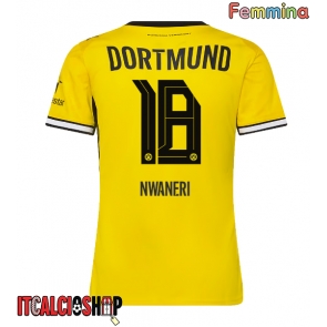 Borussia Dortmund Ethan Nwaneri #18 Prima Maglia Femmina 2026-27 Manica Corta